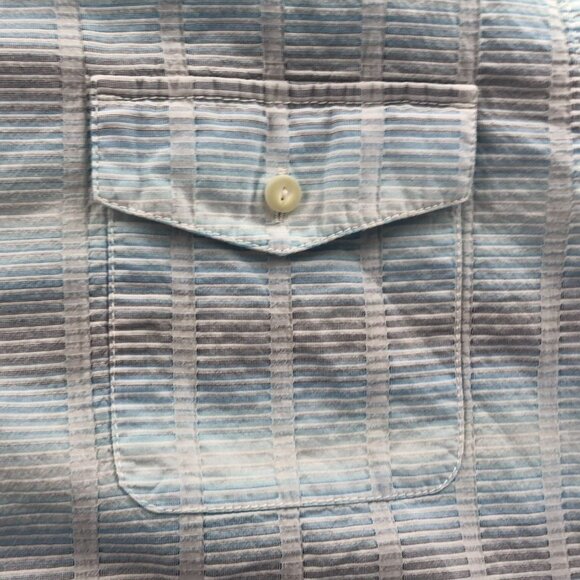 Tommy Bahama Mens Shirt XXL Blue Short Sleeve Button-Up Striped Classic Casual - Picture 5 of 10